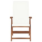 vidaXL Chaises inclinables lot de 2 avec coussins Teck solide Crème