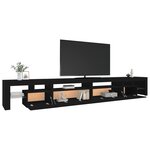 vidaXL Meuble TV avec lumières LED Noir 290x36 5x40 cm