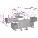 vidaXL Ensemble de canapé de jardin 9 Pièces Gris 100 x 55 x 73 cm