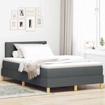 vidaXL Lit à ressorts avec matelas Gris foncé 120 x 200 cm tissu