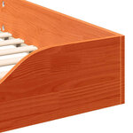 vidaXL Cadre de lit surélevé Marron cire 90 x 220 cm