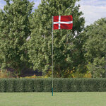vidaXL Drapeau du Danemark et mât 5 5 m Aluminium