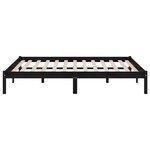 vidaXL Cadre de lit Noir Bois massif 120x190 cm Petit double