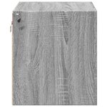 vidaXL Tables de chevet murales avec lumières LED 2 Pièces sonoma gris