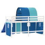 vidaXL Lit mezzanine enfants avec tunnel sans matelas bleu 90x190 cm