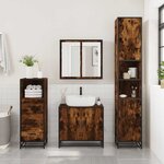 vidaXL Ensemble de meubles de salle de bain 3 Pièces Chêne fumé