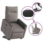 vidaXL Fauteuil inclinable taupe tissu