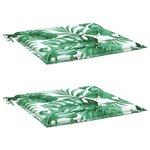 vidaXL Coussins de chaise lot de 2 motif de feuilles 40x40x4 cm tissu