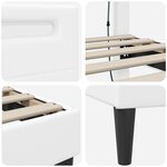 vidaXL Cadre de lit avec bandes LED Blanc 100 x 200 cm Simili cuir