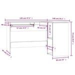 vidaXL Bureau d'angle chêne fumé 120x140x75 cm bois d'ingénierie