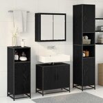 vidaXL Ensemble de mobilier de salle de bain 3 Pièces Chêne noir