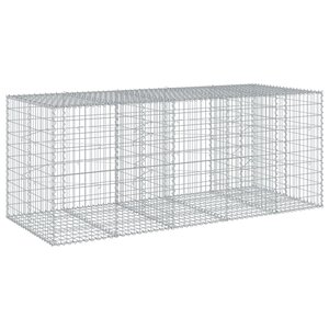vidaXL Panier gabion avec couvercle 250x100x100 cm fer galvanisé