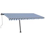 vidaXL Auvent automatique sur pied 400x300 cm Bleu et blanc