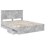 vidaXL Cadre de lit Gris béton 150 x 200 cm Bois Ingénierie