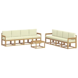 vidaXL Ensemble de canapés d'extérieur 9 pc Blanc et crème