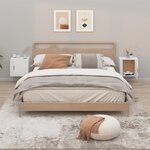 vidaXL Tables de chevet murales 2 Pièces Blanc brillant 50x30x47 cm