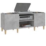 vidaXL Armoire à disques gris béton 121x38x48 cm bois d'ingénierie