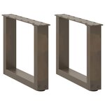 vidaXL Pieds de table basse en U  2 pièces  acier naturel  40 x (30-31) cm
