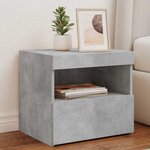 vidaXL Tables de chevet avec lumières LED 2 Pièces gris béton 50x40x45 cm