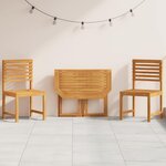 vidaXL Ensemble bistro de jardin 3 Pièces Marron Bois d'acacia massif