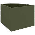 vidaXL Jardinière d'Angle Vert olive 45 x 45 x 35 cm Acier