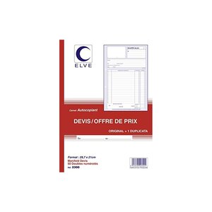 ELVE Manifold "Devis - Offre de prix", 297 x 210 mm, dupli
