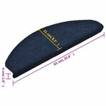 vidaXL Tapis autoadhésifs de marches 5 Pièces Bleu 65x21x4 cm Aiguilleté