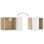 vidaXL Tables de chevet 2 Pièces Blanc et chêne sonoma Bois d'ingénierie