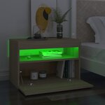 vidaXL Tables de chevet à LED 2 Pièces Chêne sonoma 60x35x40 cm