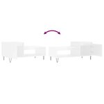 vidaXL Table basse Blanc brillant 100x50x45 cm Bois d'ingénierie