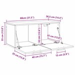 vidaXL Meuble mural Chêne artisan 80 x 36.5 x 35 cm Bois d'ingénierie