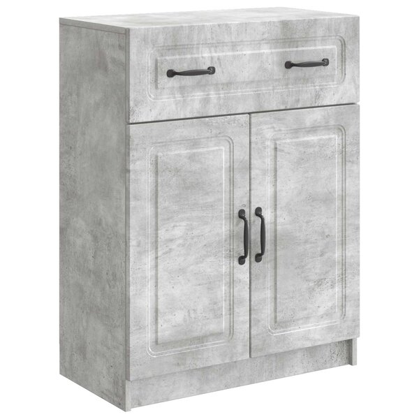 vidaXL Buffet Gris béton 66 x 34 5 x 87 cm Bois d'ingénierie