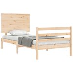 vidaXL Cadre de lit avec tête de lit petit simple bois massif