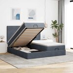 VidaXL Cadre de lit ottoman avec matelas gris foncé 180x200cm velours