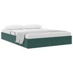 vidaXL Cadre de lit ottoman Vert foncé 140 x 190 cm Velours