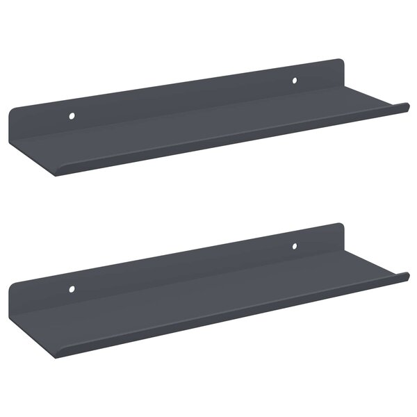 vidaXL Étagère flottante 2 Pièces Anthracite 30 x 9 x 2 5 cm Acier