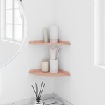 vidaXL Étagère flottante avec étagère 2 Pièces Rose 24 x 24 x 2 cm