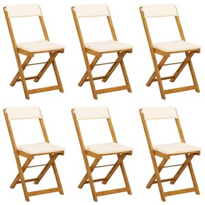 vidaXL Chaises de bistrot d'extérieur 6 Pièces Crème blanc
