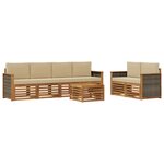 vidaXL Ensemble de canapés d'extérieur 7 Pièces Naturel et Beige