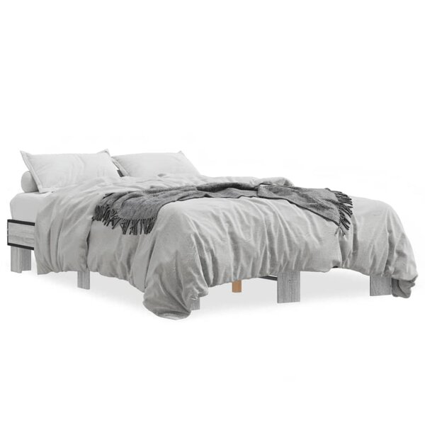 vidaXL Cadre de lit sans matelas sonoma gris 120x200 cm