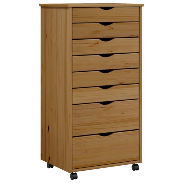 vidaXL Armoire roulante avec tiroirs MOSS bois de pin marron miel