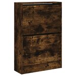 vidaXL Armoire à chaussures chêne fumé 60x21x87 5 cm bois d'ingénierie