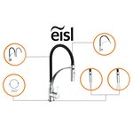 EISL Mitigeur de cuisine avec bec Soft-Touch CARNEO noir chromé