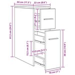 vidaXL Armoire de salle de bain étroite avec roulettes chêne artisanal