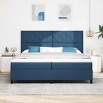 vidaXL Lit à ressorts avec matelas Bleu 200 x 200 cm tissu