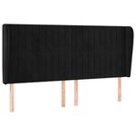 vidaXL Tête de lit avec oreilles Noir 163x23x118/128 cm Velours