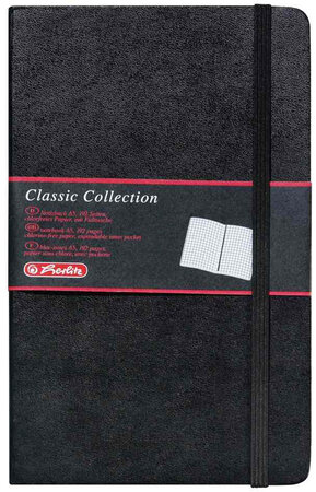 Carnet 'Classic Collection' Simili cuir et élastique A5, 96F Quadrillée 80g HERLITZ
