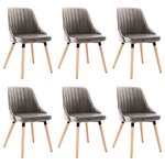 vidaXL Chaises à manger lot de 6 gris clair velours