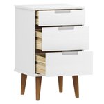 vidaXL Table de chevet MOLDE Blanc 40x35x65 cm Bois de pin massif