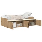 vidaXL Cadre de lit Chêne artisanal 90 x 190 cm Bois d'ingénierie